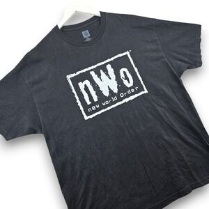 WWE Authentic nWo New World Order Shirt Mens 2X Black Cotton Graphic Tee 2018